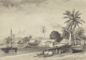 Corbeaux Town, Port of Spain av Michel Jean Cazabon