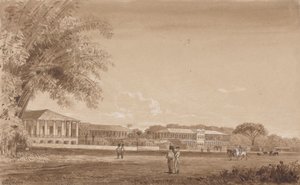 St. James Barracks av Michel Jean Cazabon