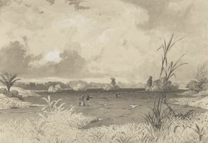The Pitch Lake av Michel Jean Cazabon