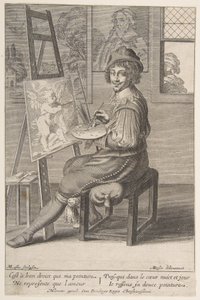 Maler ved et staffeli, 1620-67.