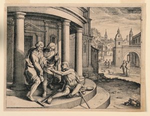 Peter og Johannes ved tempelet av Michel Lasne