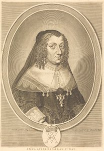 Anne av Østerrike av Michel Lasne after Jean Nocret