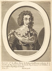 Louis Sieur fra Maine av Michel Lasne after Pierre Jean Mariette