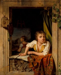 Maleri og musikk (Portrett av kunstnerens sønn), 1800
