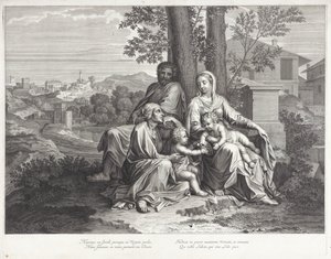 Hellig familie med Elisabeth og døperen Johannes av Michel Natalis