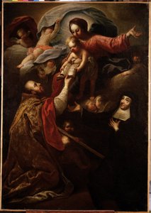 Jomfru og barn, Saint Francois de Salles og Saint Joan of Chantal (maleri) av Michel Serre