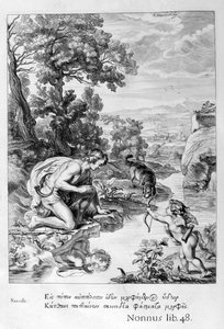 Narcissus forelsket i sin egen refleksjon, 1655