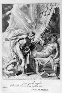 Semele blir fortært av Jupiters ild, 1655 av Michel de Marolles