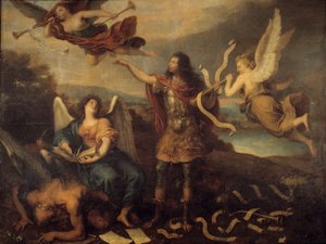 Anger. Allegori for prins Louis II av Bourbon-Conde (Bourbon Conde) kjent som Grand Conde (1621-1686). Maleri av Cornelius den unge (1642-1708)