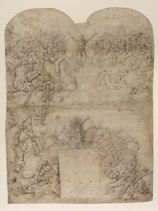 Siste dom etter Michelangelo(?) (recto) (penn & blekk & kritt på papir)