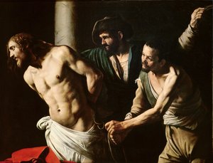 The Flagelation of Christ, ca. 1605-7 (olje på lerret) av Michelangelo (attr. to) Caravaggio