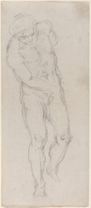 Naken mann [recto] av Michelangelo