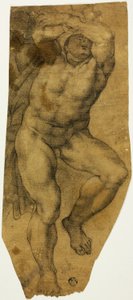 Stigende naken mann av Michelangelo Buonarroti