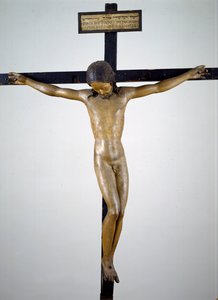 Krusifiks, ca. 1492-94 (polykromt tre) av Michelangelo Buonarroti