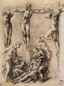 Korsfestelse, tegning av Michelangelo. Musée du Louvre, Paris av Michelangelo Buonarroti