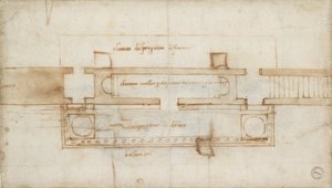 Design for et relikviekammer, c1490-1560 av Michelangelo Buonarroti