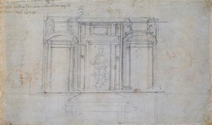 Design for en av Medici-gravene, tidlig på 1500-tallet av Michelangelo Buonarroti
