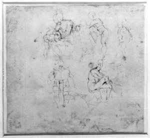 Figurstudie, ca. 1511 av Michelangelo Buonarroti