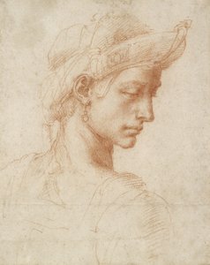 Ideell hode, ca. 1518-20 (rødt kritt på papir)