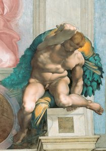 Ignudo Det sixtinske kapells tak i Vatikanet, 1508-1512. av Michelangelo Buonarroti