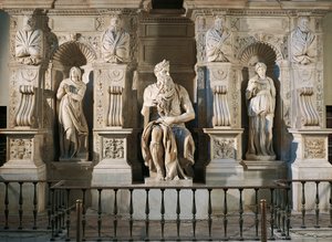Italia, Roma, Basilica of St. Peter, Rachel, Moses og Leah, detalj fra graven til Julius II, ca. 1515, av Michelangelo (1475-1564) av Michelangelo Buonarroti