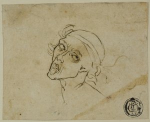 Mannlig hode av Michelangelo Buonarroti
