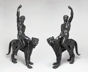 Naken Bacchants som rir pantere, ca. 1506-08 (bronse) av Michelangelo Buonarroti