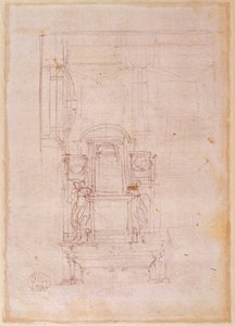 Forberedende tegning til graven til pave Julius II av Michelangelo Buonarroti
