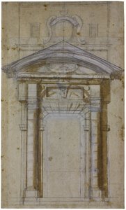 Studie for Porta Pia i Roma, ca 1561 av Michelangelo Buonarroti