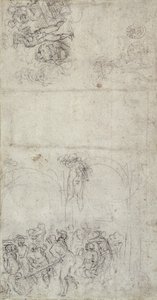 Studie for The Last Judgment (penn og blyant på papir) (verso) av Michelangelo Buonarroti