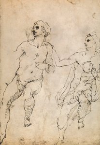 Studie av noen nakenfigurer; tegning av Michelangelo. Louvre, Paris av Michelangelo Buonarroti