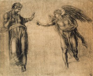 Bebudelsen, tegning av Michelangelo. Cabinet of Drawings and Prints, Uffizi Gallery, Firenze av Michelangelo Buonarroti