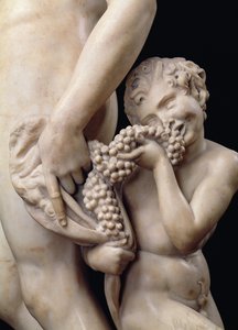 The Drunkenness of Bacchus, detalj av satyren, 1496-97 marmordetalj av 52672