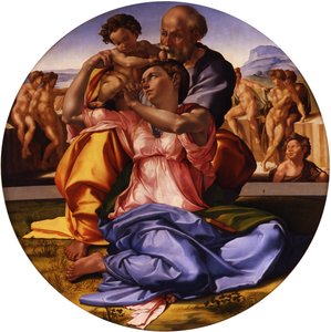 Den hellige familie Doni Tondo av Michelangelo Buonarroti