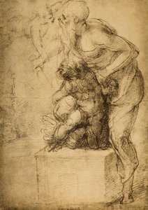 Isaks offer; tegning av Michelangelo. Casa Buonarroti, Firenze av Michelangelo Buonarroti