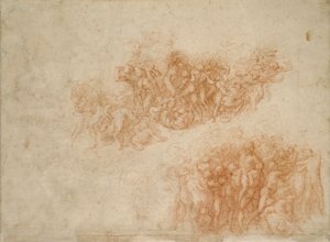 The Worship of the Brazen Serpent, 1500-tallet av Michelangelo Buonarroti