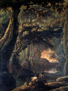 Sotehønejakt, av Michelangelo Cerquozzi kjent som Michelangelo delle Battaglie (1602-1660), olje på lerret, 67x51 cm.