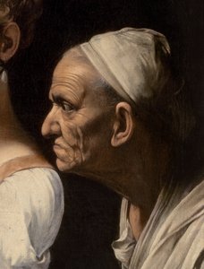 Detalj av tjener fra Judith og Holofernes, 1599 av Michelangelo Merisi Caravaggio