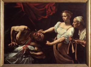 Judith halshugger Holofernes (olje på lerret
