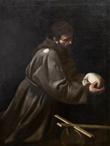 St Francis i meditasjon av Michelangelo Merisi da Caravaggio