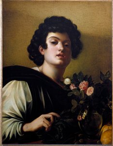 Ung gutt i vasen med roser av Michelangelo Merisi da Caravaggio
