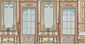 Innvendig dekorert vegg med vinduer og bryggeglass, nr. 267-273..., 27. februar 1784. av Michelangelo Pergolesi