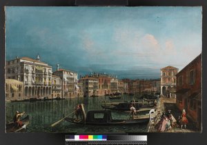Canal Grande, Venezia, over Rialtobroen, før 1743 av Michele Marieschi