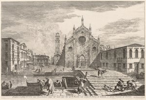 Utsikt over Venezia: Campo dei Frari, 1741. av Michele Marieschi