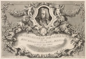 Utsikt over Venezia: Frontispice - Tittelside, 1741. av Michele Marieschi