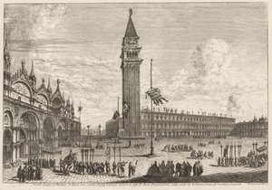 Utsikt over Venezia: Piazza og Piazzetta av Michele Marieschi