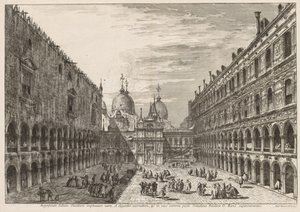 Utsikt over Venezia: Gårdsplassen til hertugpalasset av Michele Marieschi
