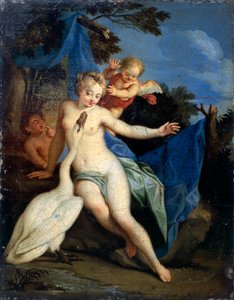 Leda og svanen (olje på lerret)
