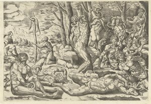 Tilbedelsen av den frekke slangen av Michiel Coxie (I) (attributed to)