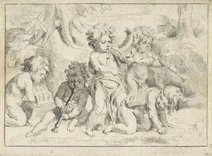 Fem musikkskapende barn av Michiel Frans van der Voort